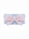 Lace-Trimmed Inspired by Pink Blue Sash Bow Traditional