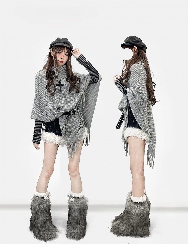 Trim with Belt Shorts Matching Fuzzy Black Denim