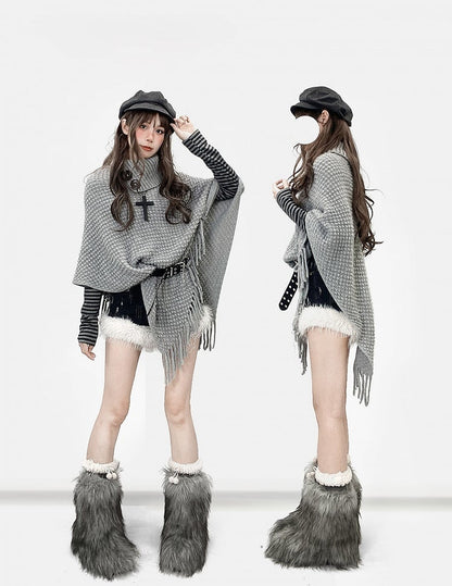 Trim with Belt Shorts Matching Fuzzy Black Denim