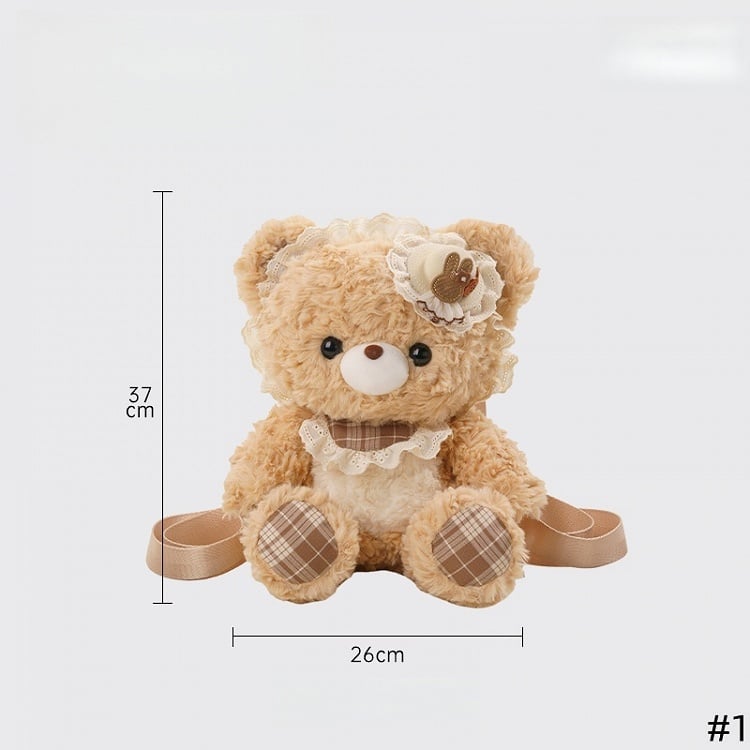 Pearl Strap Bag Interchangeable Artificial Bear Kawaii With Crossbody Plush Option