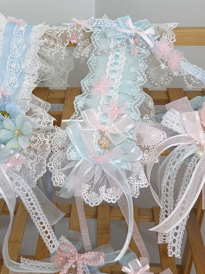 with Blossom Pink Decorations Blue Sweet Cherry Hairband Lolita Ruffled