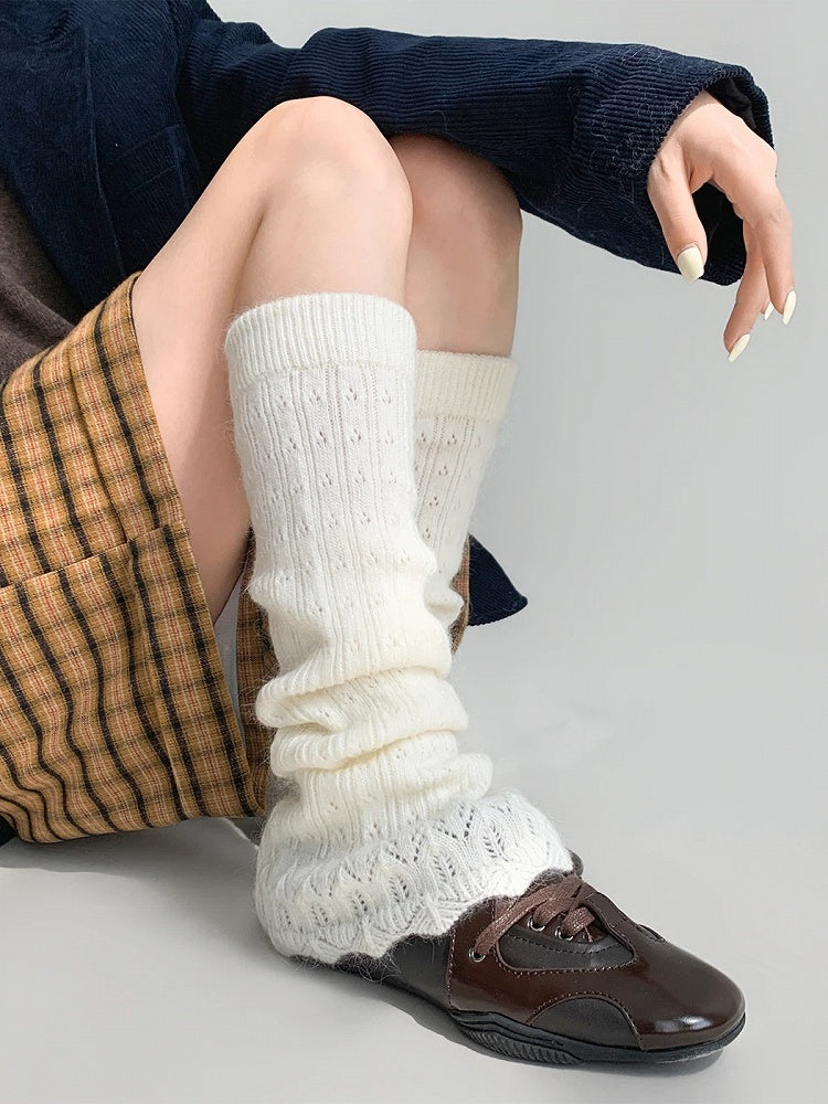 Colors） Knit Ribbed Slouchy Warmers （6 Leg Stirrup