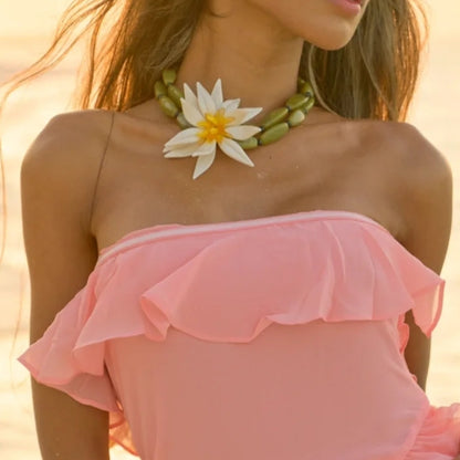 Beaded Design Necklace Y2K Floral