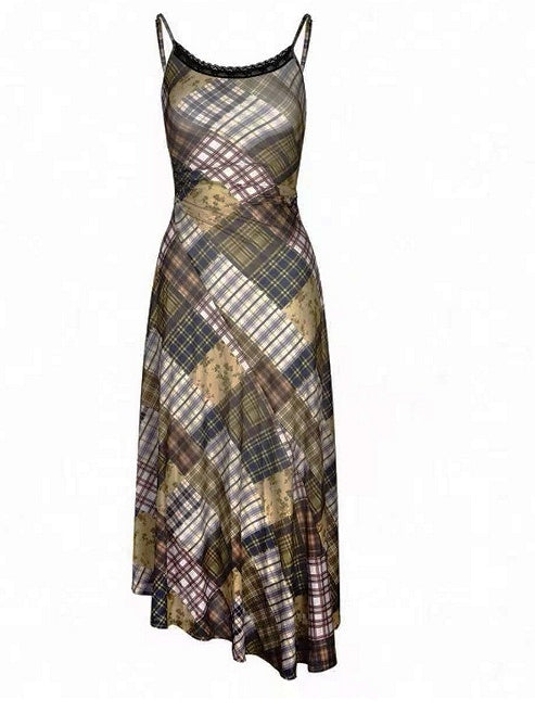 Kawaii Fashion Lace Cami Cardigan Braun kariert Bittersüß mit Millard Kleid Muster