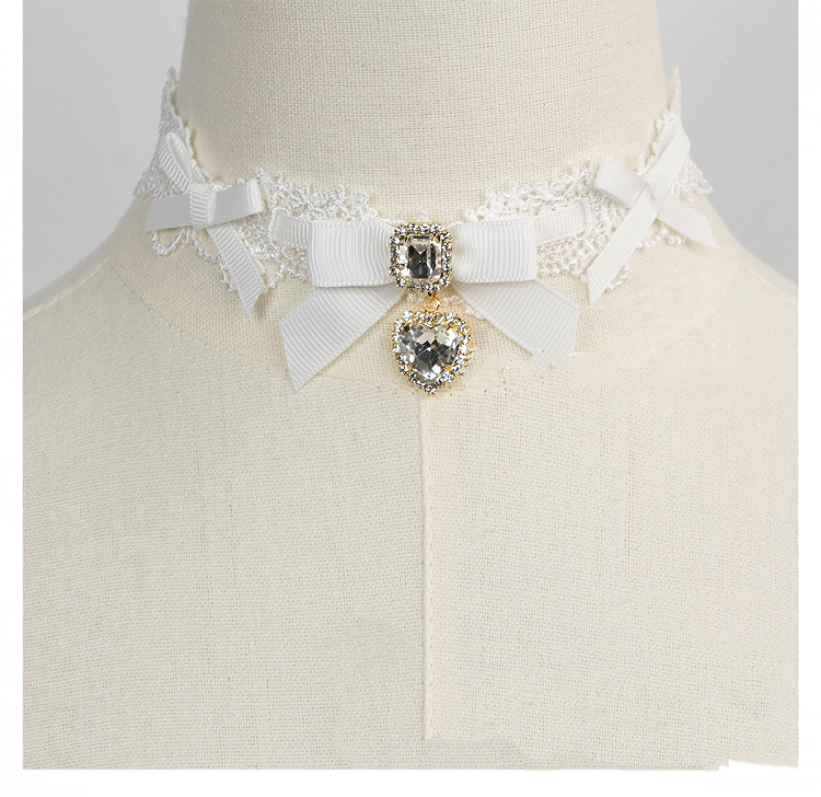 Chain Layer 11 Detachable Double Beaded Heart Jirai Choker Kei Charms Rhinestone with Options