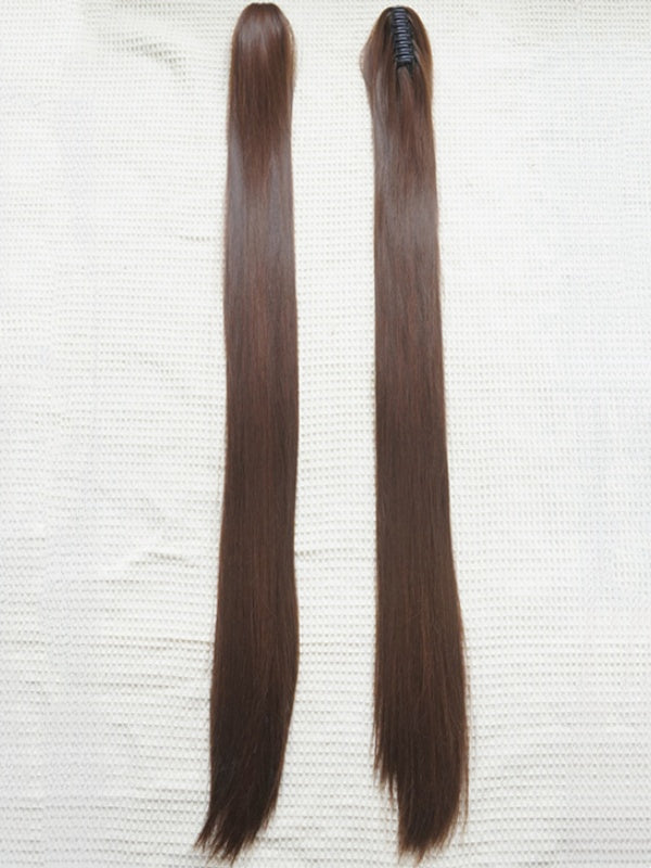 キャラメルボブカット ショートウィッグ（前髪あり）＋ダブルストレートポニーテール クロークリップ