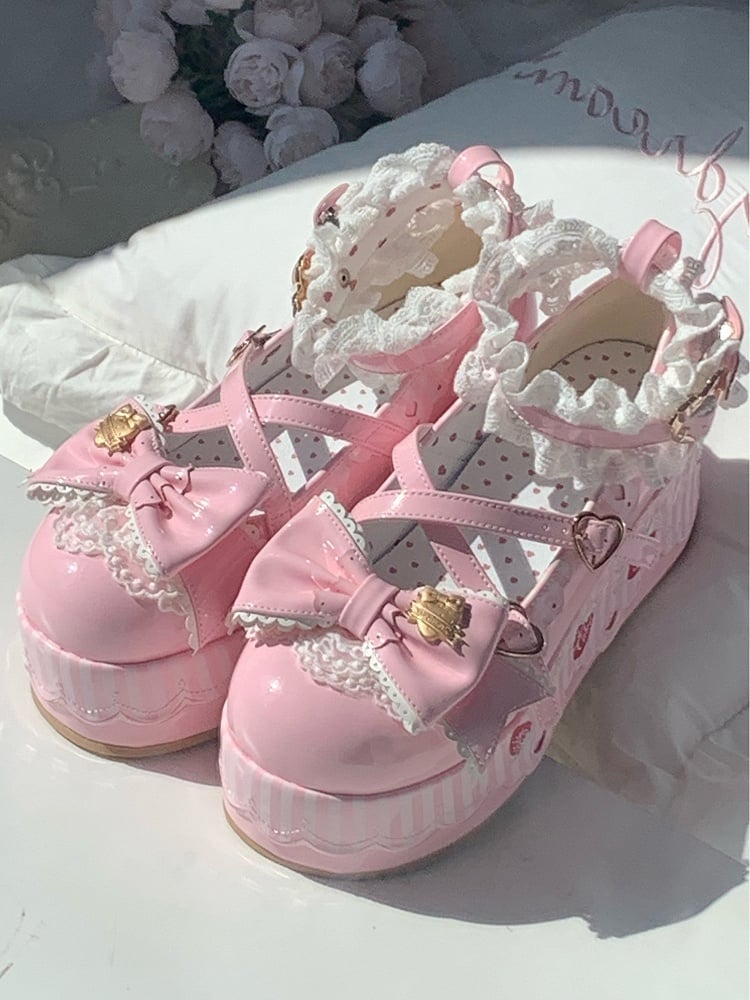 Platform Janes Details Mary Pink PU - Berry in