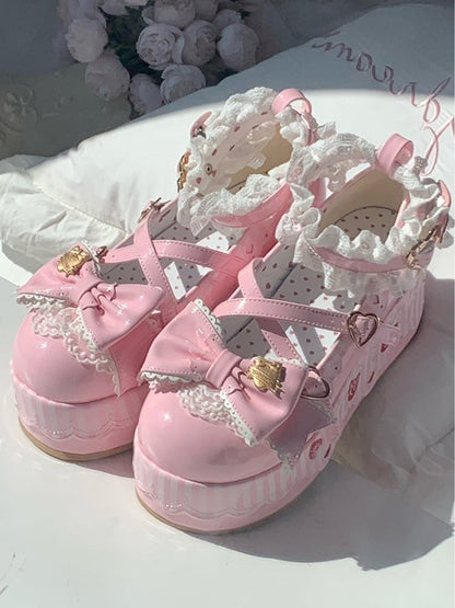 Platform Janes Details Mary Pink PU - Berry in