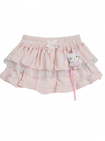 Rose Theme Blouse and Layered Skirt Set - Sub Era