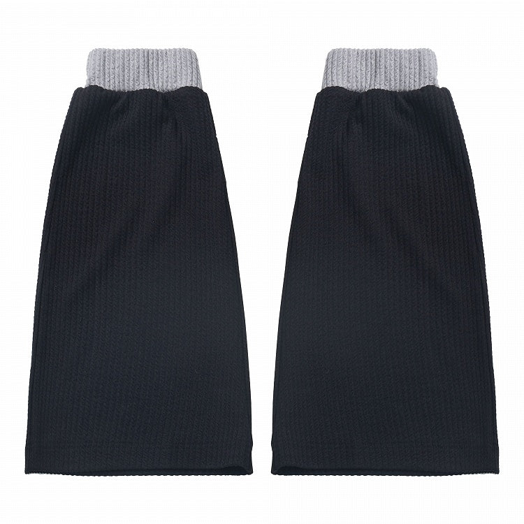 Colorblock Design 45CM Gray Knitted Leg Warmers and Black