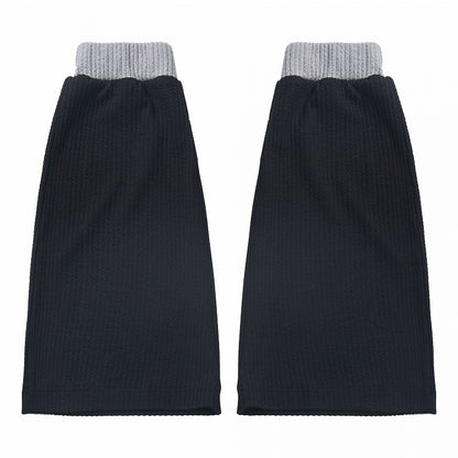 Colorblock Design 45CM Gray Knitted Leg Warmers and Black
