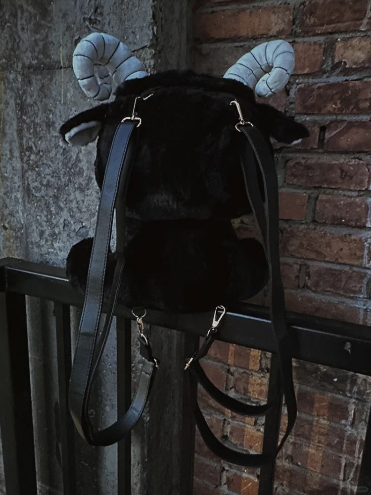 黒と白の死神ゴシックぬいぐるみバックパックバッグ