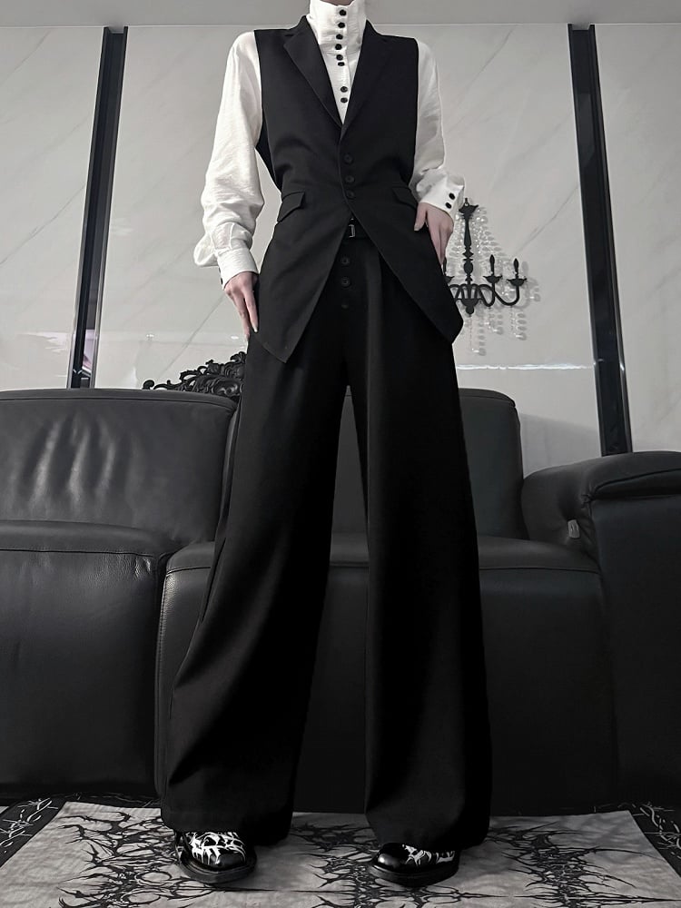 Black Slim-Fit Single-Breasted Waistcoat – Prince Style | Aont