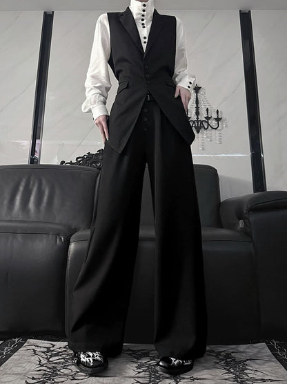 Black Slim-Fit Single-Breasted Waistcoat – Prince Style | Aont