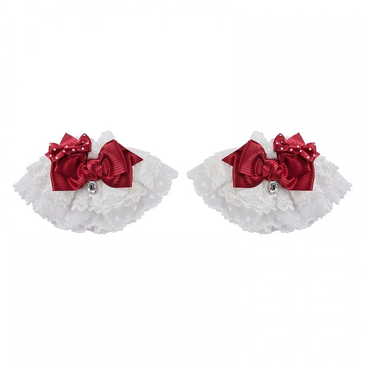 Rosa/weiße Handfesseln mit Schleife