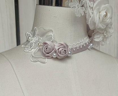 Rosette Light Pink Elegant Wedding Dress Hanayome Lolita JSK Full Set