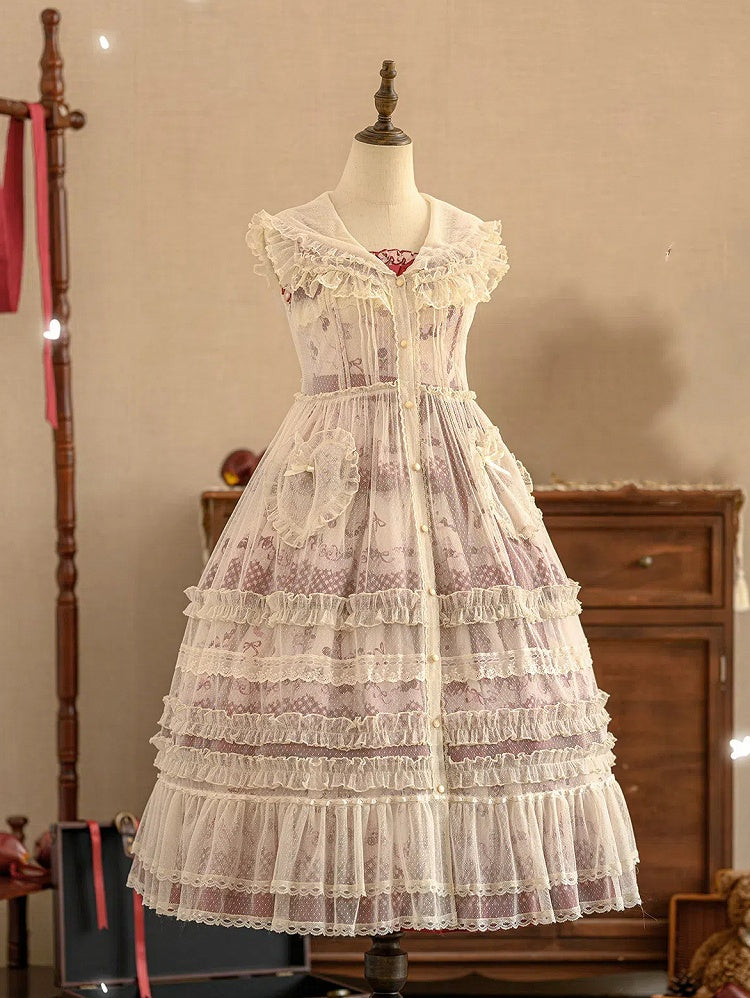 Weißes Überkleid mit Kapuze und Knopfleiste vorne