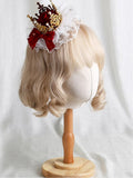 Gold Rose Lace Hairclip Red Crown