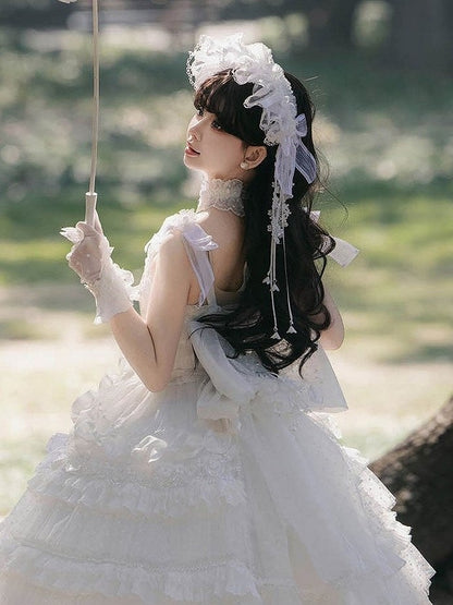 Trimmed of with Floral Lily Valley Lolita KC Ribbon White the Accents Lace and