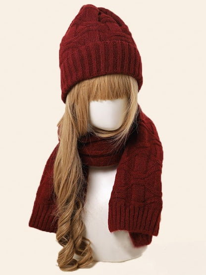 Color 5 Beanie Knitted Scarf Options Set