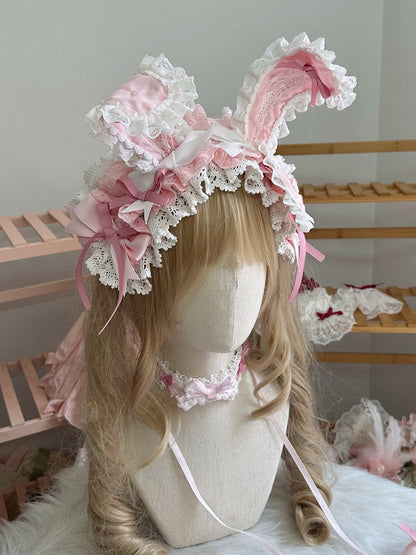 Bow Ear Details Lace Color Hairband Trim Options 4 Bunny
