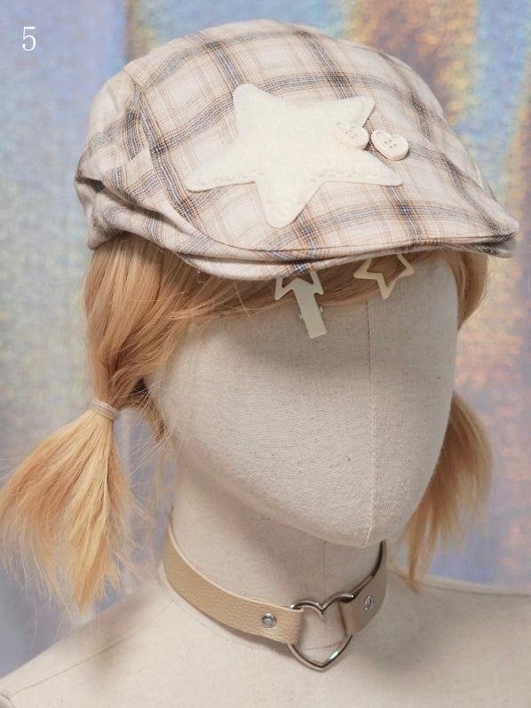 Hat Options Applique Beret Button/Star/Dog 10