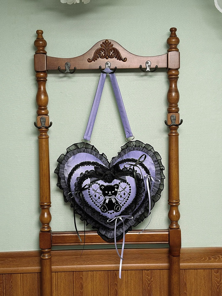 Heart-shaped Purple Pink Sweet Bag Hand / Teddy Lolita Patch