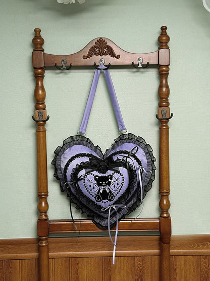 Heart-shaped Purple Pink Sweet Bag Hand / Teddy Lolita Patch