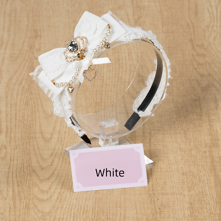 Crown Plush with Decoration Landmine-Style Rhinestone 4 KC and Bow Colors 3D Bead Chain