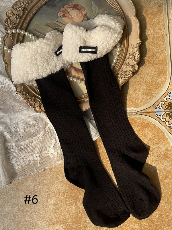 Sweet Plush Cuff Underknee Socks