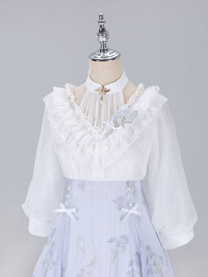 Halter Edward White Floral Piece Neck and One Summer Print Purple