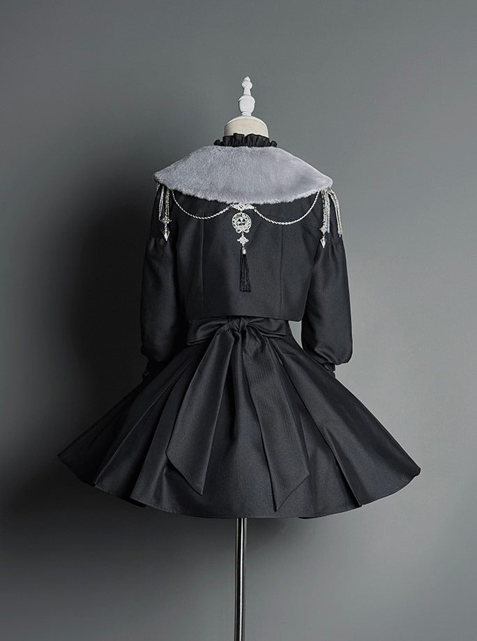 Hanging Tassel Silver with Lolita Chain Back Patch Shoulder Gothic