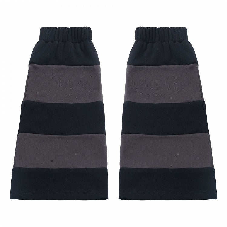 Warmers Leg Black Gray Striped