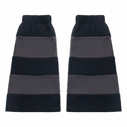 Warmers Leg Black Gray Striped