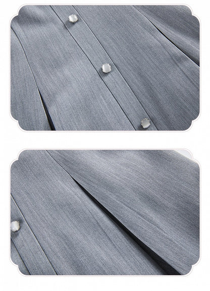 Fit Fashion Taille Lolita Grau Kleid Elegant Slim