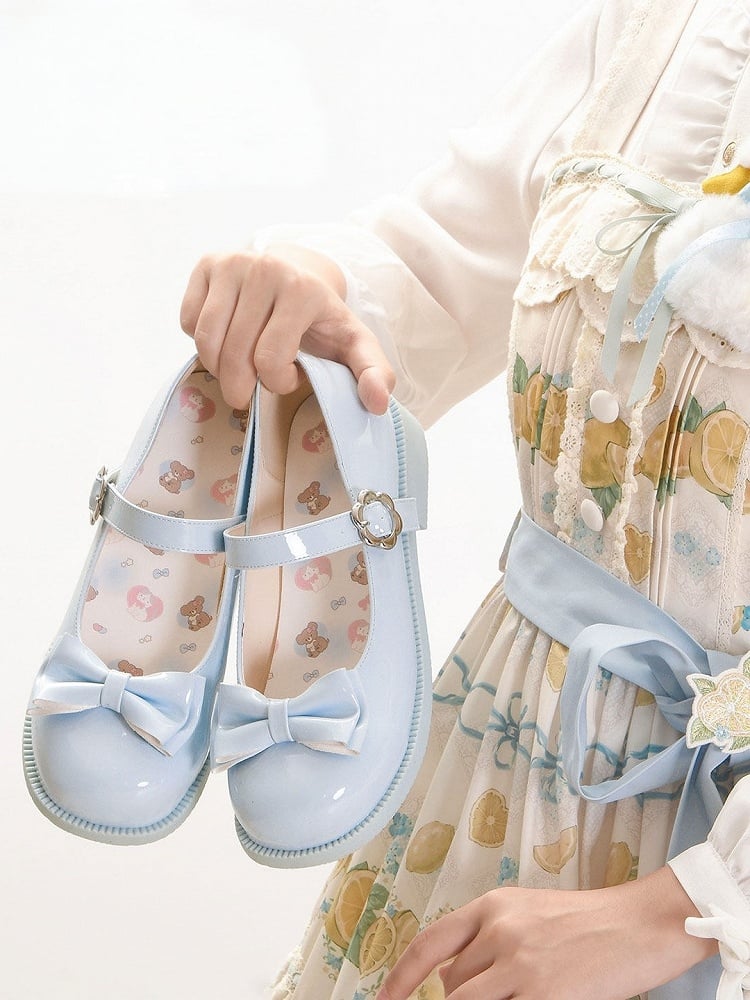 Sweet Lolita Round Toe Buckle Bow Shoes