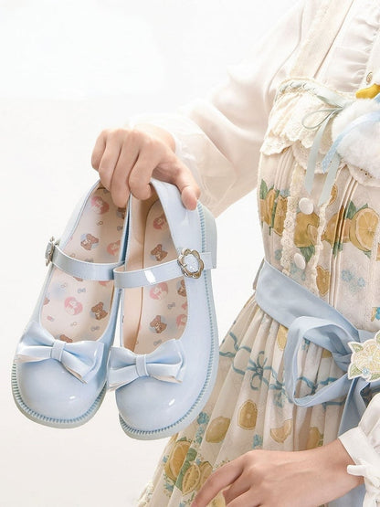 Sweet Lolita Round Toe Buckle Bow Shoes