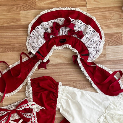 ブルーレッド / バニーボンネット ピンク耳 ブラック