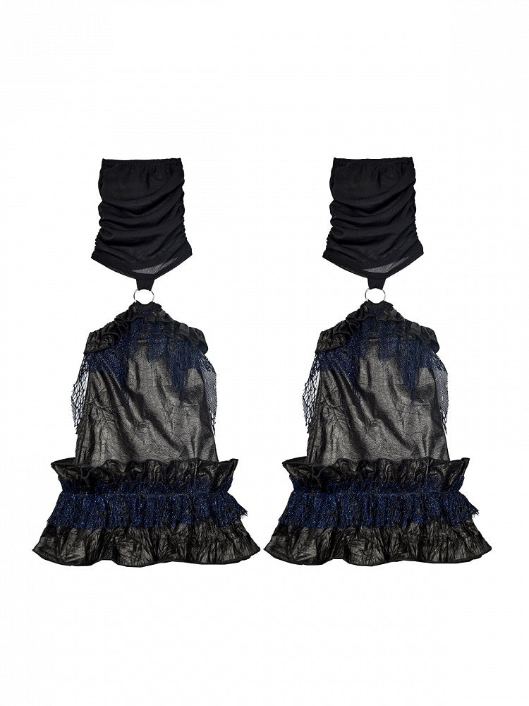 Leg with Lace and Mesh Details Warmers Punk