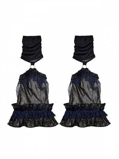 Leg with Lace and Mesh Details Warmers Punk