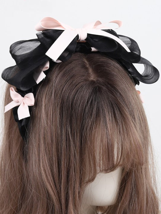 Pink Black Sweet Lolita KC Bowknot