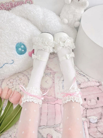 Ankle 4 Colors - Bow Socks Lace Ruffle