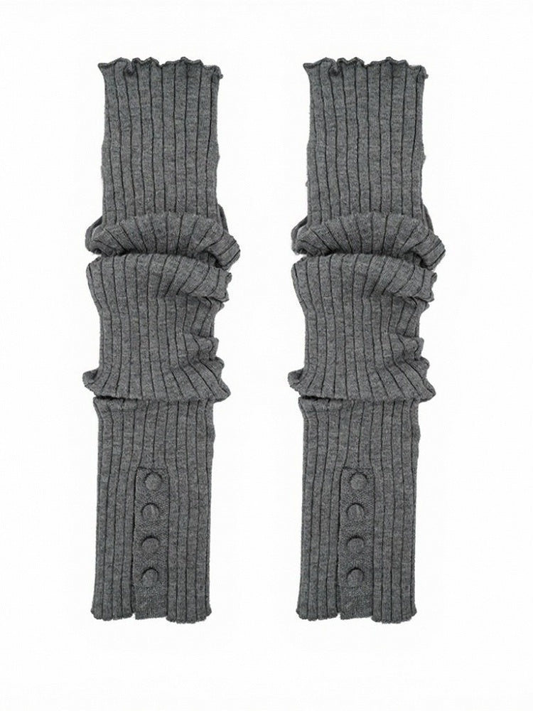 4-Color Ruffle Leg Warmers with Bow and Button Decorations - ModaSwings