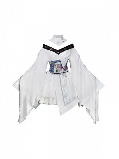 Dragon Valley Bell Sleeve Lolita OP Dress with Collar Accessory & Corset - Unknown Star