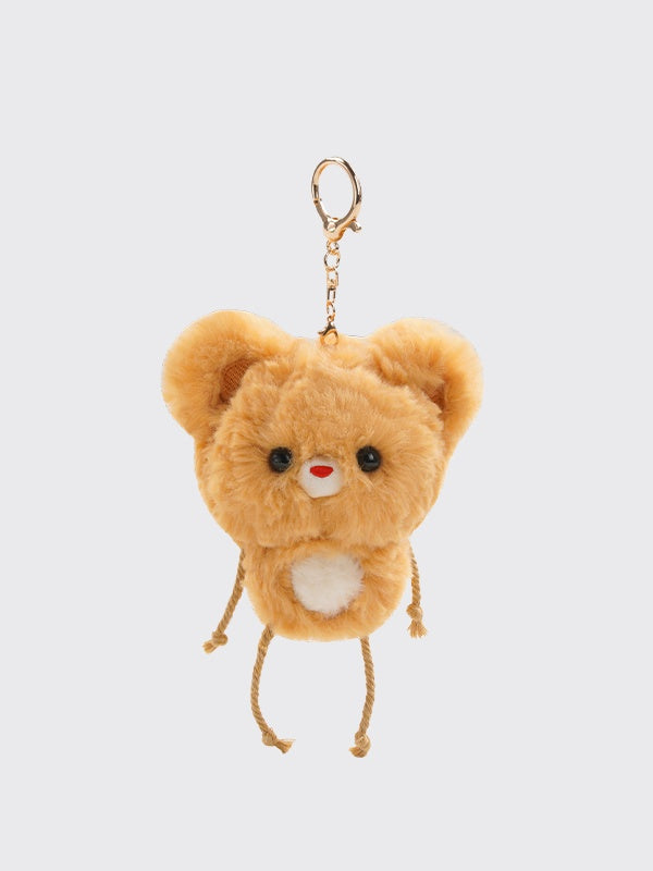 黄色のかわいいクマとアリのぬいぐるみキーチェーン