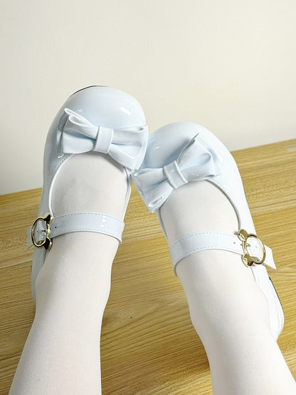 Blue Lolita 2cm Heel Sweet Round-toe Height in PU - Shoes
