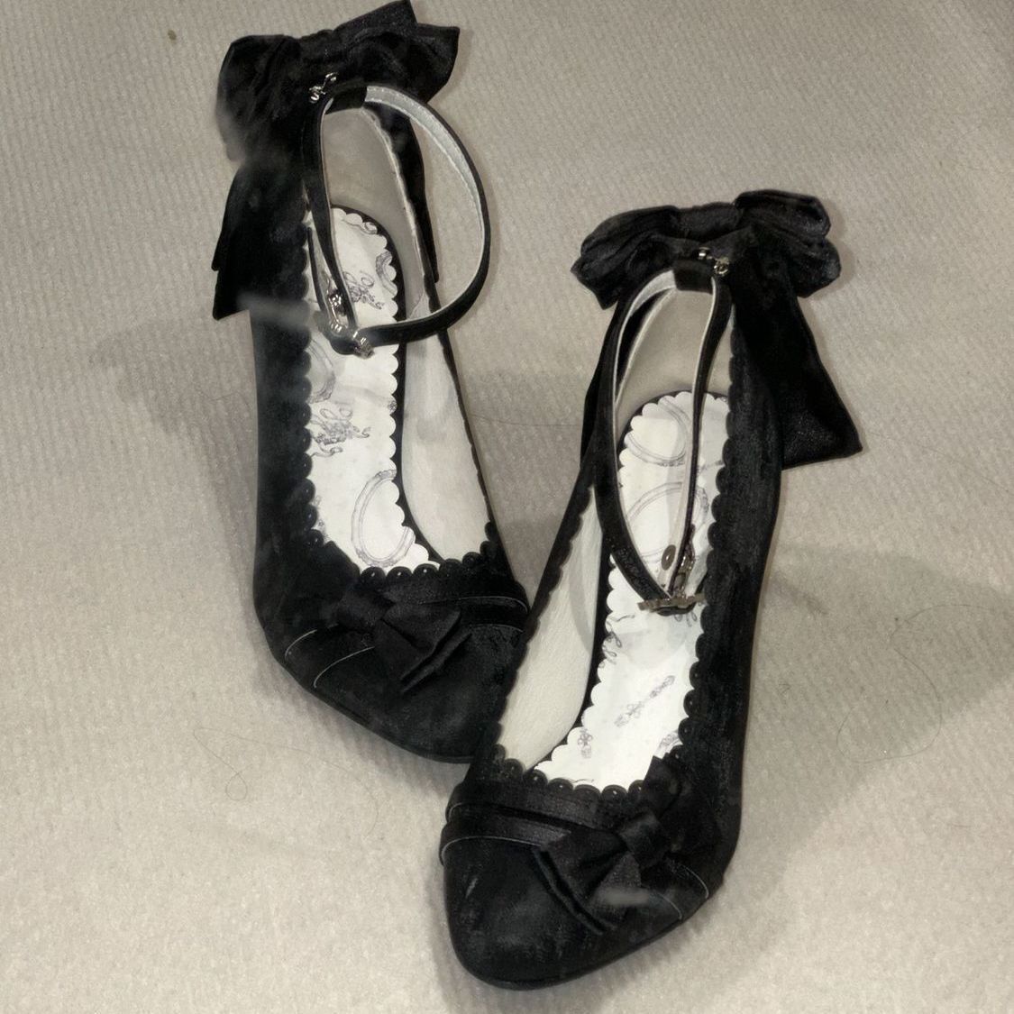 Lolita Satin Stiletto Heels with Bow – Princess Birthday Party Pumps