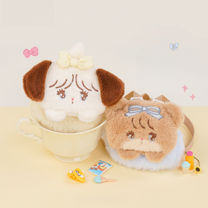 Plushie Chain Brown Cute Teddy Purse Coin Blue Bear-shaped Key