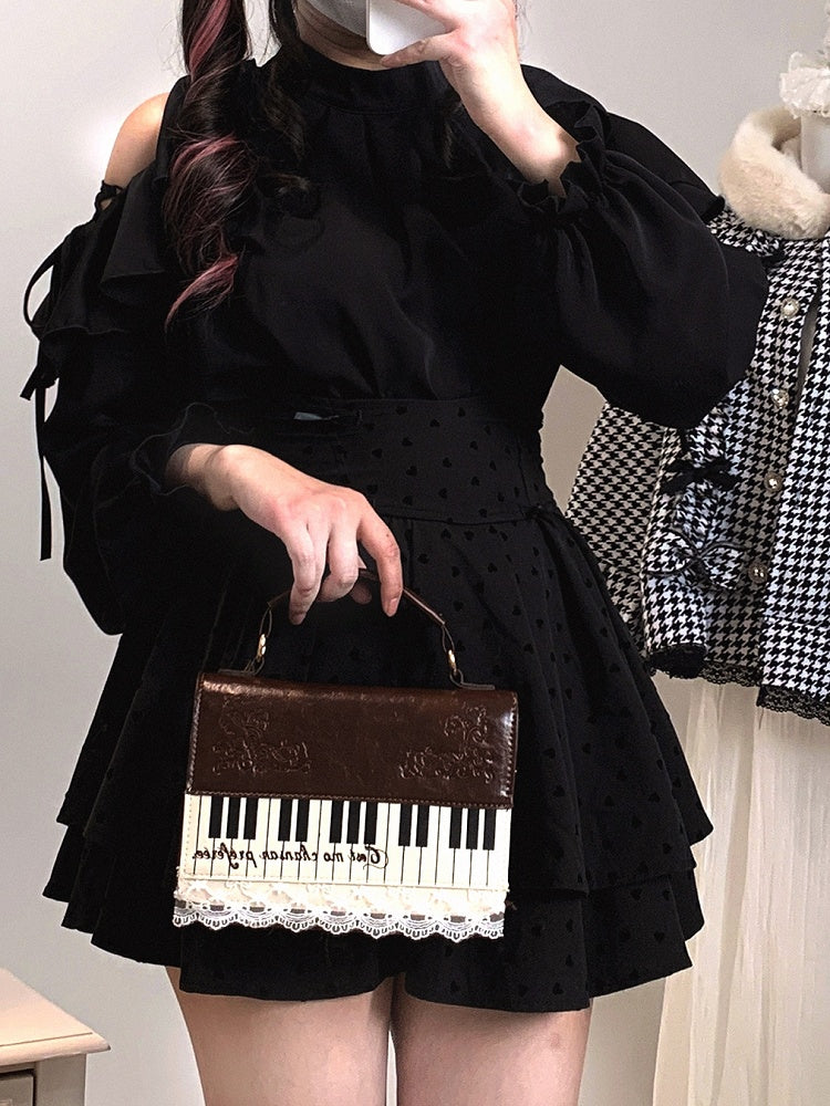 Kei Chiffon | Blouse Cut-Out Flounce Shoulder Seiso Style Jirai