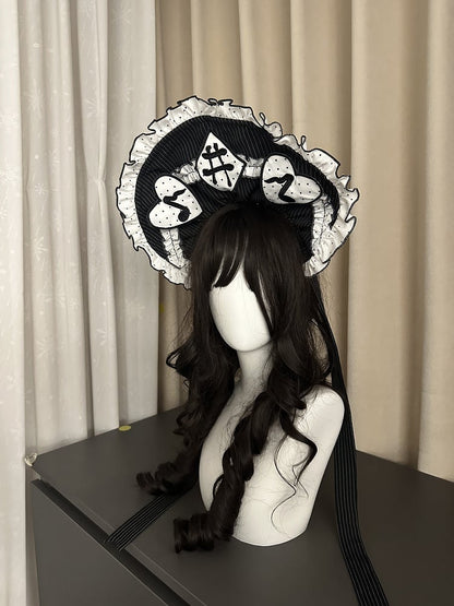 Piano JSK Set with Shirt, Bonnet, Apron, and Bow Train - Alice in Wonderland Lolita